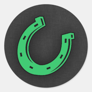 Sticker Rond Kelly Green Horseshoe
