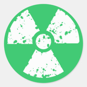 Sticker Rond Kelly Green Toxic Waste