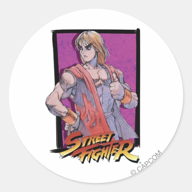 Sticker Rond Ken Masters (Devant)