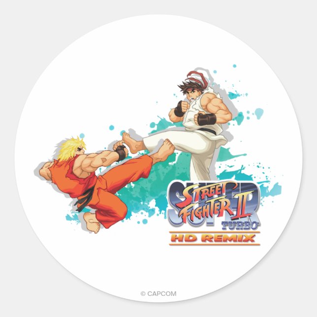 Sticker Rond Ken Vs. Ryu 2 (Devant)