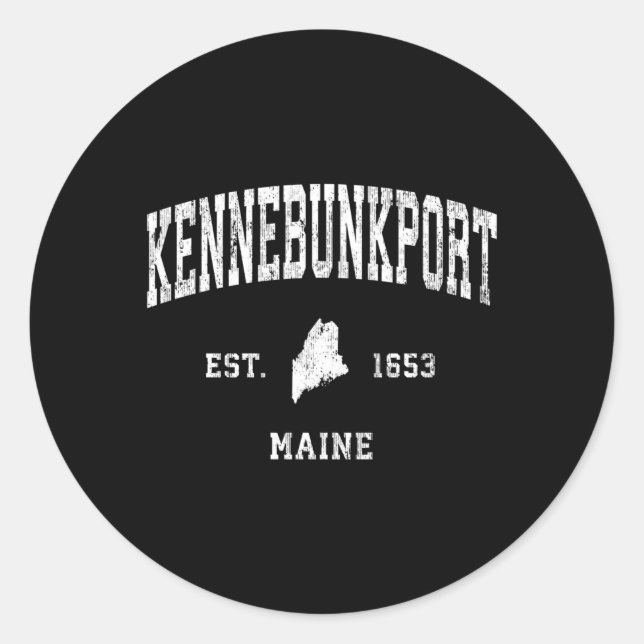 Sticker Rond Kennebunkport Maine Me Sports sportifs (Devant)