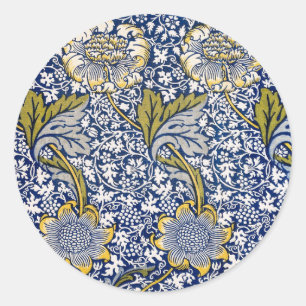 Sticker Rond Kennet par William Morris, Vintage Textile Art