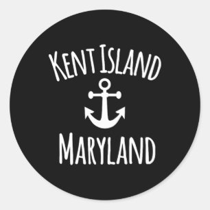 Sticker Rond Kent Island Maryland nautique côtier bateau voile