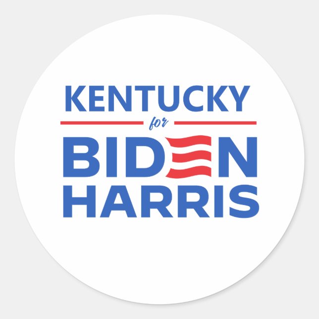 Sticker Rond Kentucky pour Biden Harris (Devant)