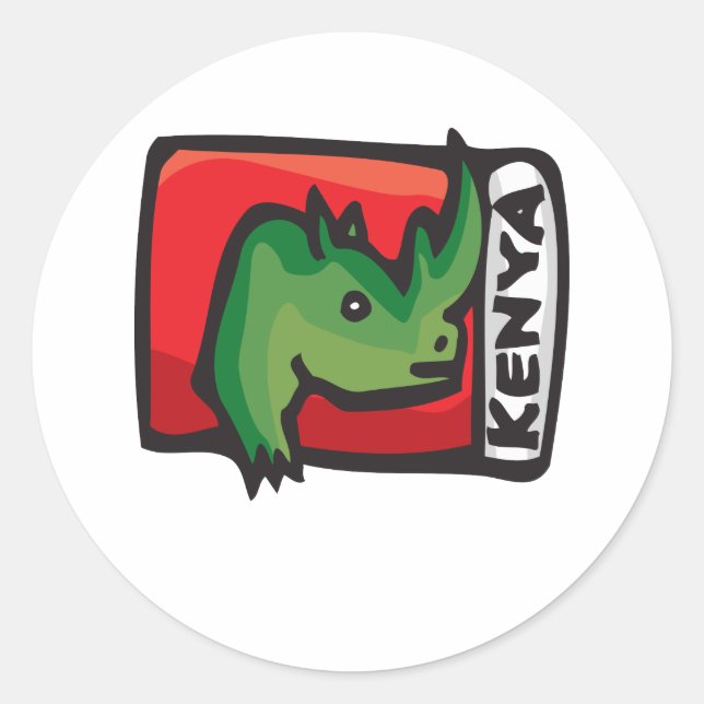 Sticker Rond Kenya Design (Devant)