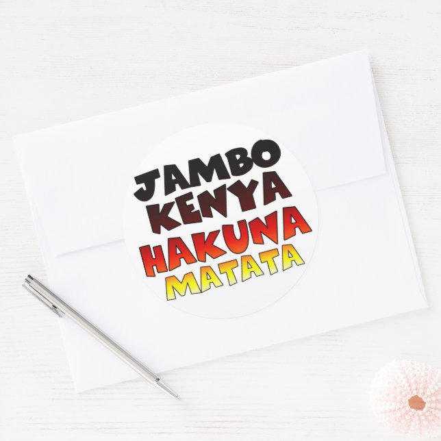 Sticker Rond Kenya Hakunamatata (Enveloppe)
