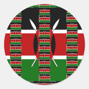 Sticker Rond Kenya noir vert