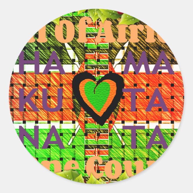 Sticker Rond Kenya : Toute l'Afrique dans un pays - Drapeau tis (Devant)