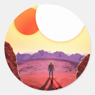 Sticker Rond Kepler Space Voyage Destination Planète Aventure