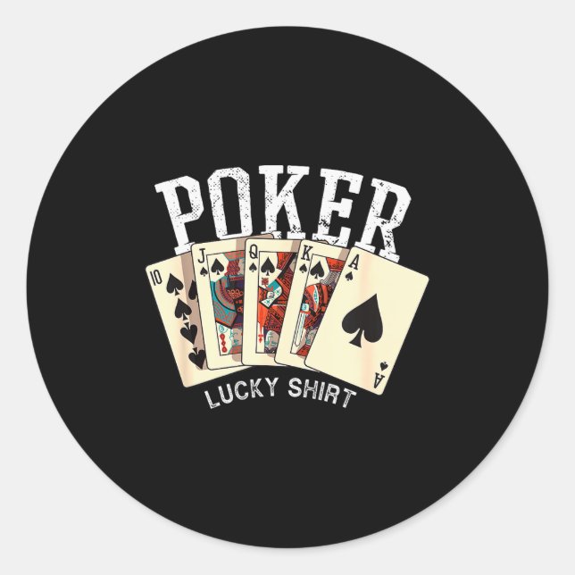Sticker Rond Ker Lucky Shirt Ker Player Gambling Funny Ker  (Devant)