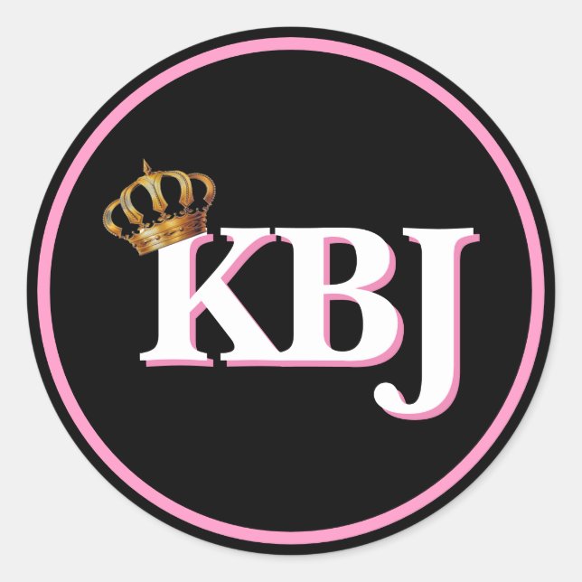 Sticker Rond Ketanji Brown Jackson KBJ Monogram (Devant)