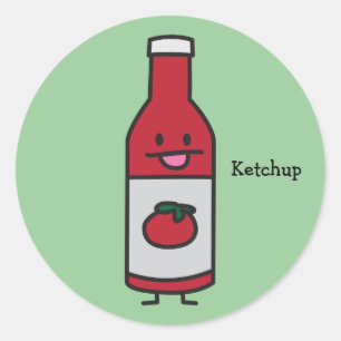 Sticker Rond Ketchup Bouteille Sauce tomate Table condiment fan
