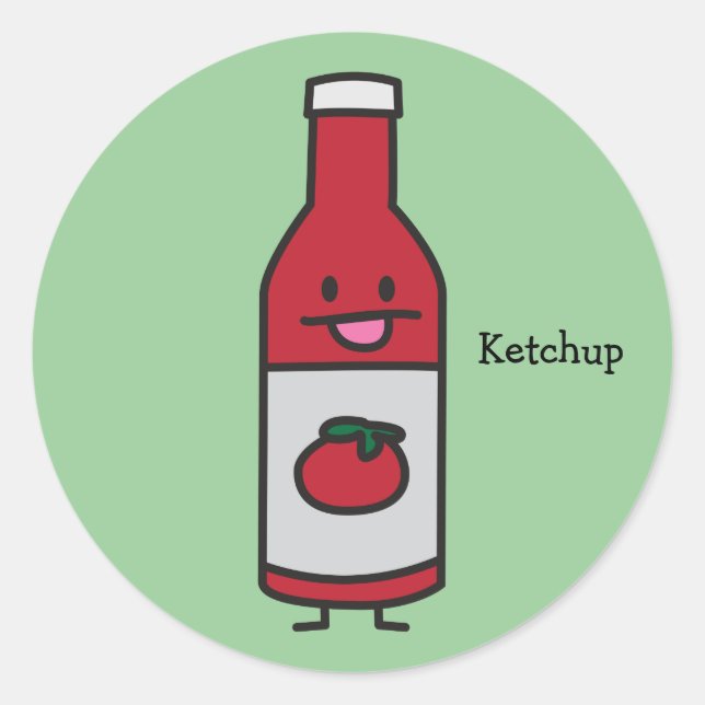 Sticker Rond Ketchup Bouteille Sauce tomate Table condiment fan (Devant)