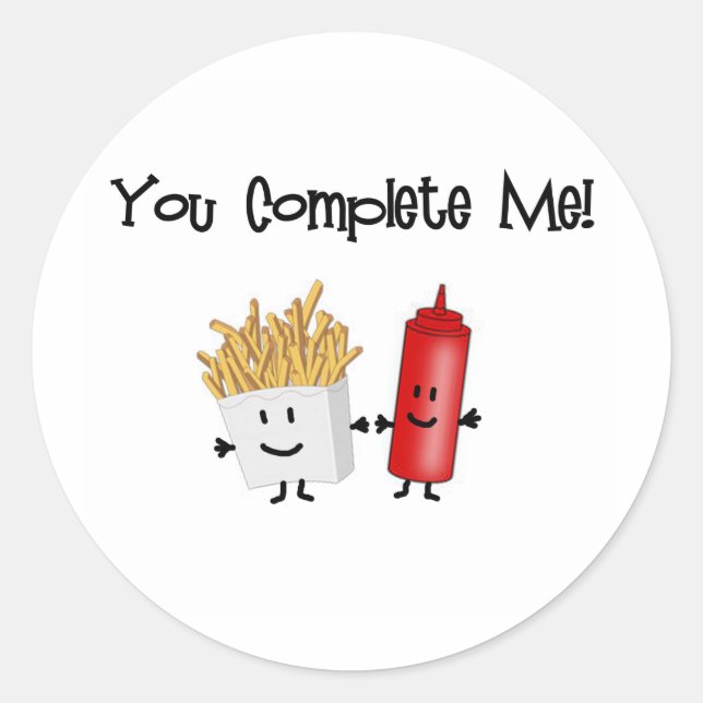 Sticker Rond Ketchup et Fries ! (Devant)