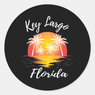 Sticker Rond Key Largo Floride Reflétant la nouveauté de la pla