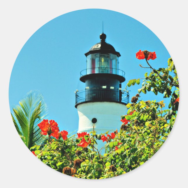 Sticker Rond Key West, Phare de Floride (Devant)