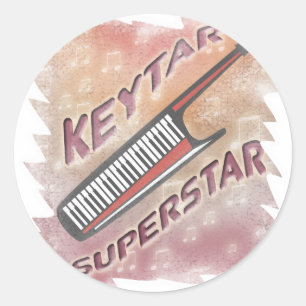 Sticker Rond Keytar Superstar
