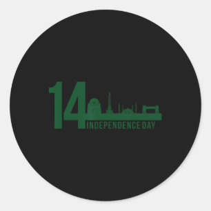 Sticker Rond Khan 14 août Fête de l'Indépendance Pakistan Patri