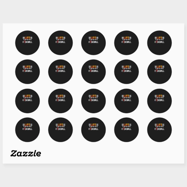 Sticker Rond Kickball Life (Feuille)