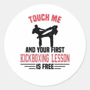 Sticker Rond Kickboxing Kickboxer Martial Arts
