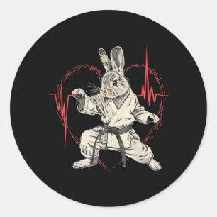 Sticker Rond Kickboxing Lapin Karaté Taekwondo Jiu-Jitsu MMA