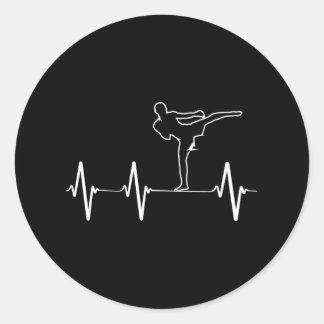 Sticker Rond Kickboxs amusant pour hommes et garçons