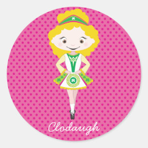 Sticker Rond KIDLETS : : blonde irlandaise de danseur