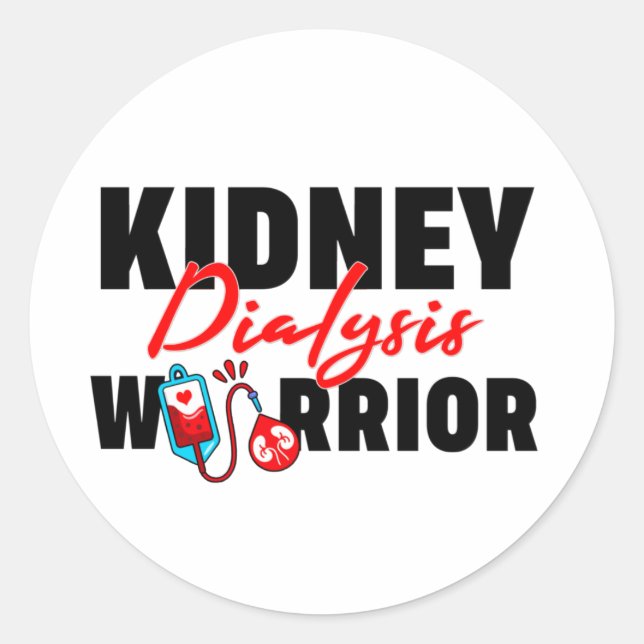 Sticker Rond Kidney Dialysis Warrior Kidney Recipient (Devant)