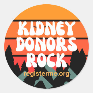 Sticker Rond Kidney Donors Rock Donor Awareness