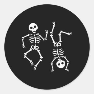 Sticker Rond Kids Dancing Skeletons Chemise Halloween Pour Boy 