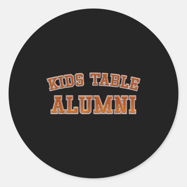 Sticker Rond Kids Table Alumni Thanksgiving Fun Family Gatherin (Devant)