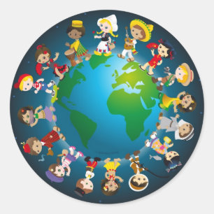 Sticker Rond Kidz du monde