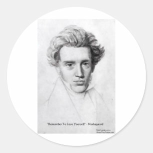 Sticker Rond Kierkegaard "Love Yourself" Citation D'Amour Cadea