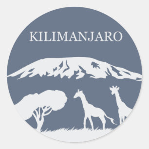Sticker Rond Kilimanjaro (bleu)