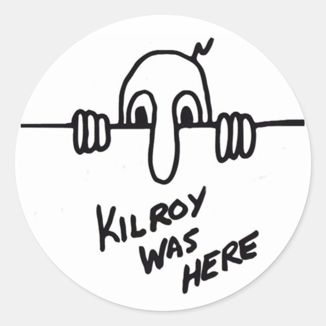 Sticker Rond Kilroy était ici (Devant)