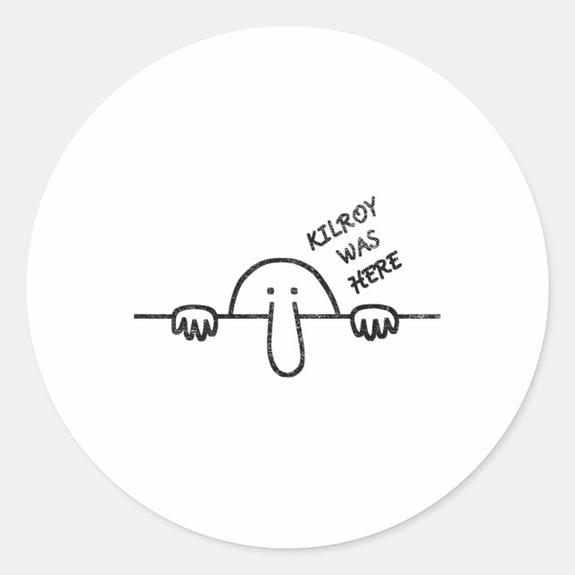 Sticker Rond Kilroy Était Ici Graffiti Art (Devant)