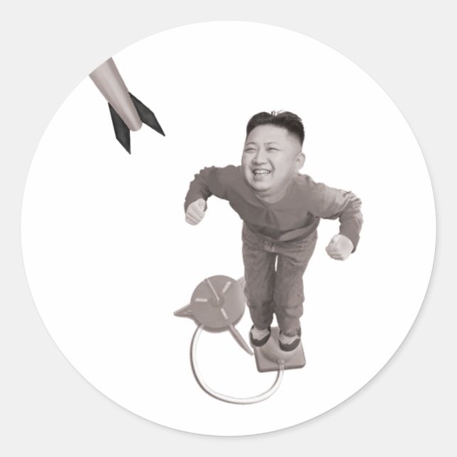 Sticker Rond Kim Jong Un - Rocket Man (Devant)