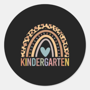 Sticker Rond Kindergarten Rainbow Girls Boys Teacher Team Kinde