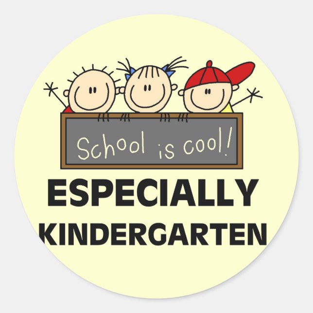 Sticker Rond Kindergarten School est Cool Tshirts et cadeaux (Devant)
