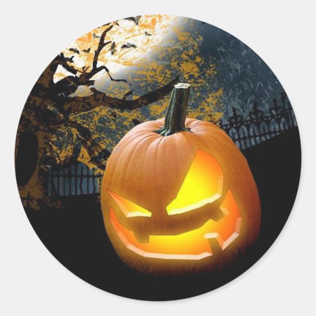 Sticker Rond Kine de Halloween (Devant)