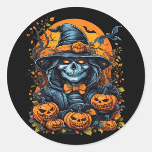 Sticker Rond Kine de Halloween