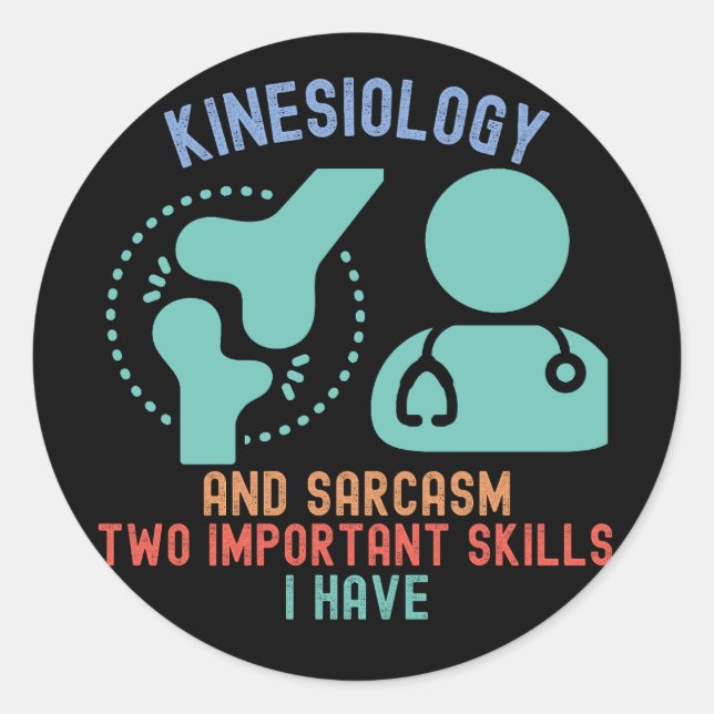 Sticker Rond Kinesiologiste7, Kinesiologie Major (Devant)