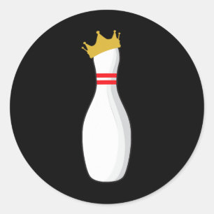 Sticker Rond King Bowling Pin Drôle Grèves Graphiques Et Déchet