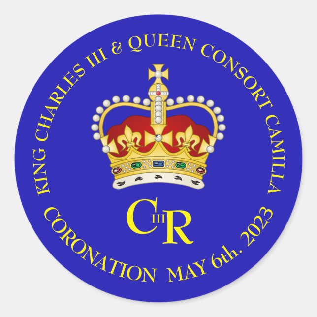 Sticker Rond King Charles III et Queen Consort Camilla (Devant)