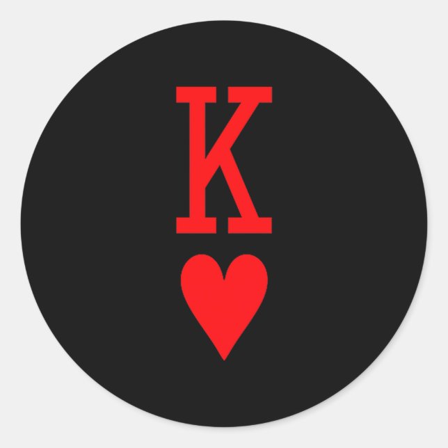 Sticker Rond King Of Hearts And Queen Of Hearts Couples Matchin (Devant)