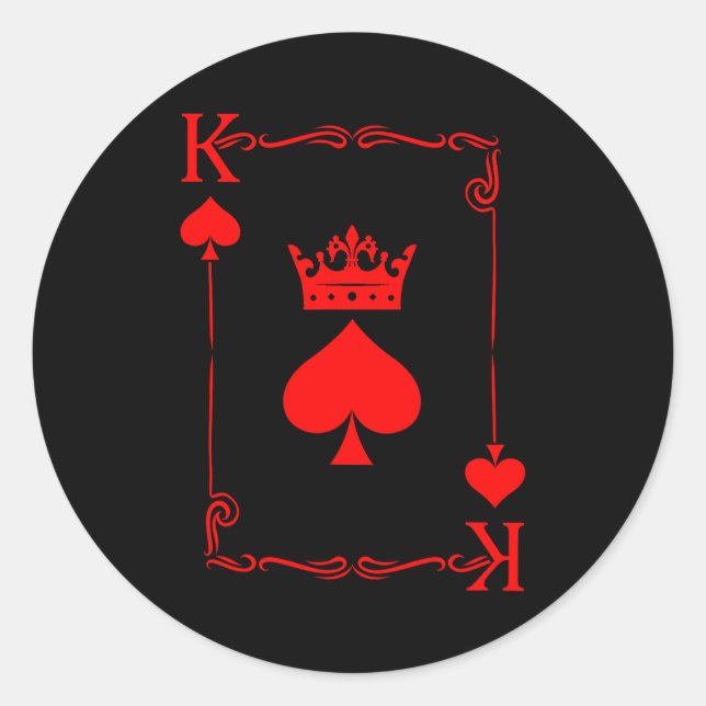 Sticker Rond King Of Spade Game Black History Playing Card Men  (Devant)