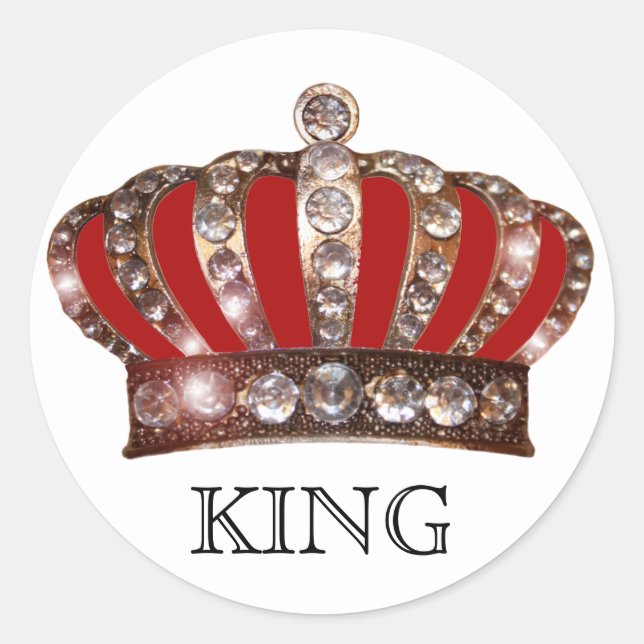 Sticker Rond "KING" (peut personnaliser) (Devant)