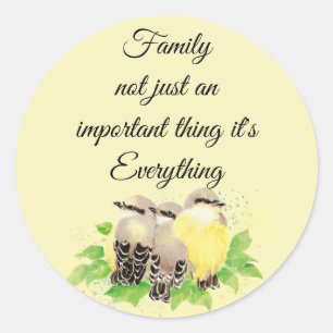 Sticker Rond Kingbird Bird Inspiration Famille Citation Art