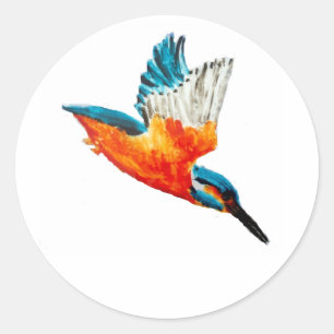 Sticker Rond Kingfisher volant