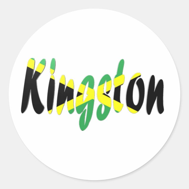 Sticker Rond Kingston, Jamaïque (Devant)